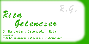 rita gelencser business card